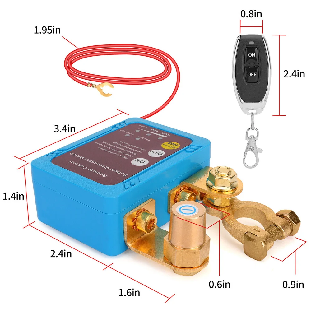 Remote Battery Disconnect Switch 12V 240A Battery Kill Switch for Auto RV ATV,Power Cutoff Switch, Remotecontrolled Switch, Easy view 4