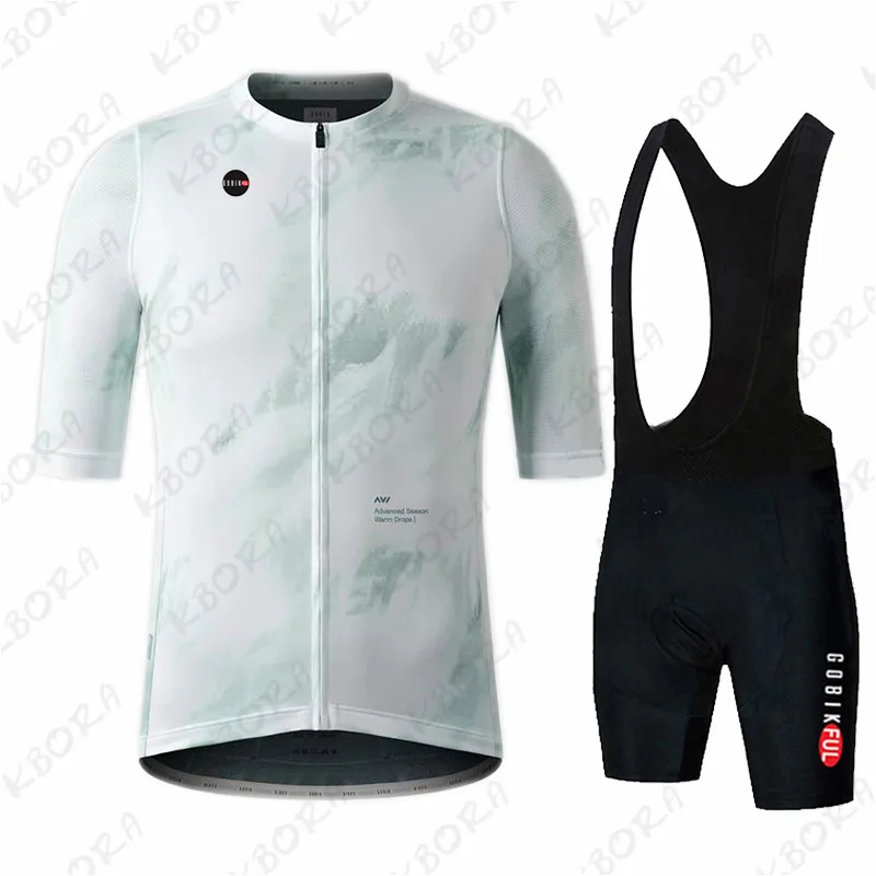 

Gobikful-Conjunto de ropa de Ciclismo para Hombre, maillot de manga corta transpirable para triatlón, Verano