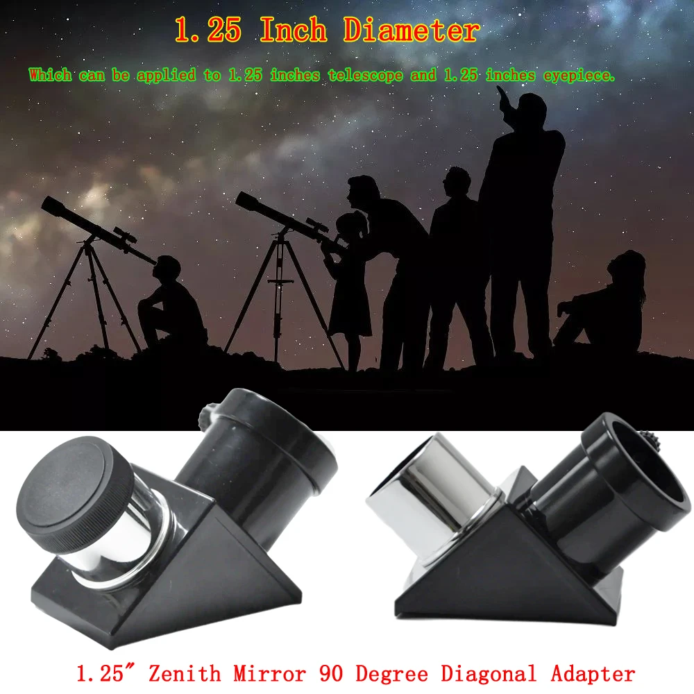 

Пластиковое зеркало Zenith 1,25 дюйма, 90-градусный диагональный адаптер, универсальный стандартный интерфейс, аксессуар для окуляра астрономического телескопа
