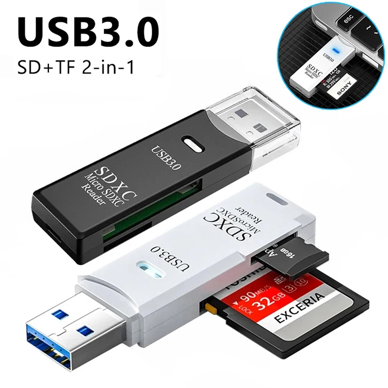 USB 3.0 Card Reader 2 In 1 USB 2.0 to SD Micro SD TF Memory Card Adapter For PC Laptops Accessories Flash Drive Usb Card Reader