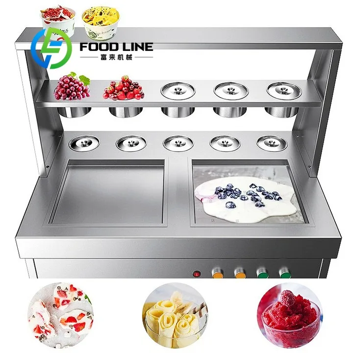 Household Commercial Dual Use Thai Ice Cream Roll Machine Flexible Mode Switch For Private Use And Small Business Sales
