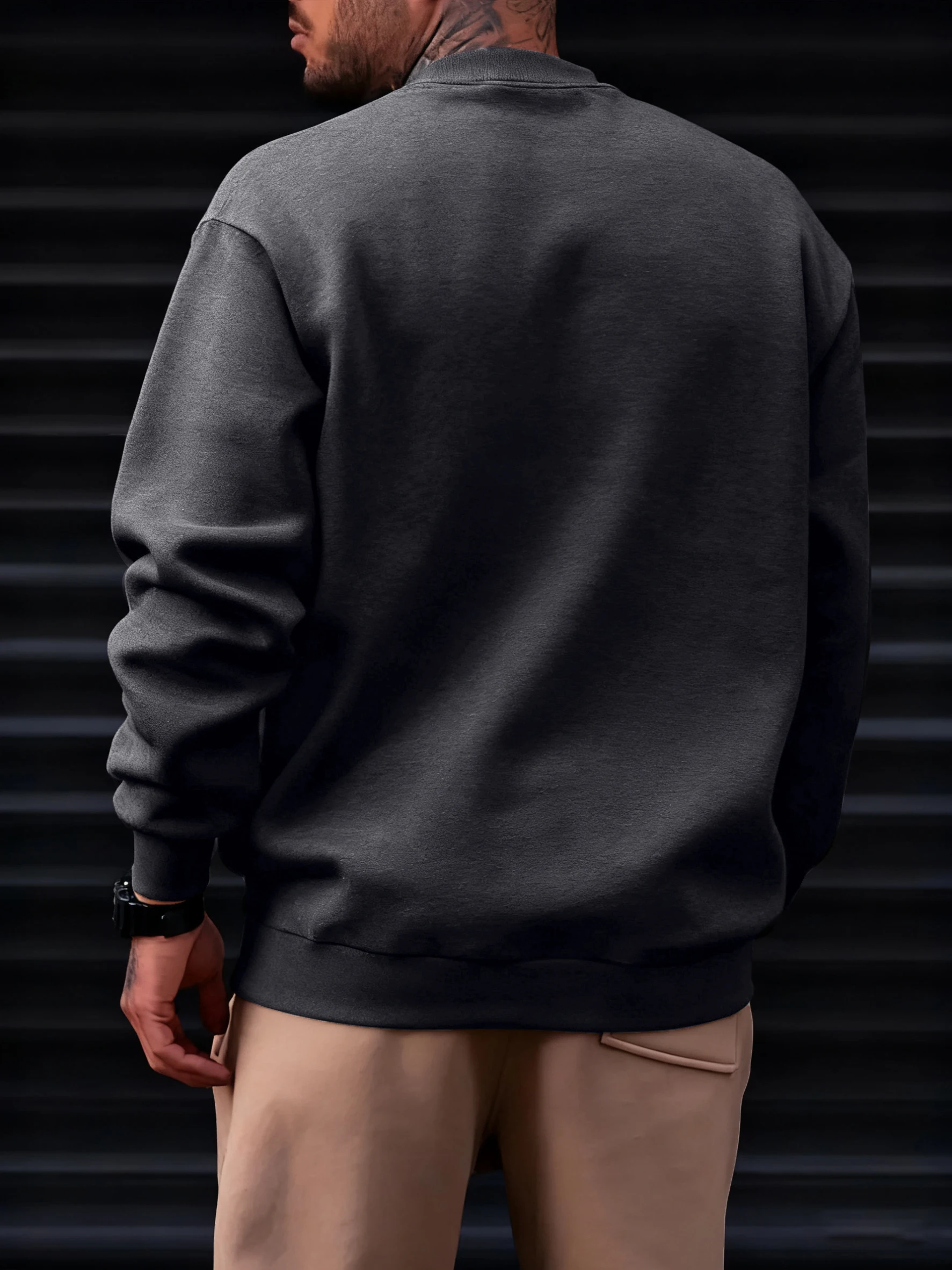 بلوزات رجالية متينة للخريف والشتاء فضفاضة من الصوف الناعم مع قلنسوة أساسيات برقبة دائرية ملابس رياضية دافئة ملابس رجالي غير رسمية للشارع