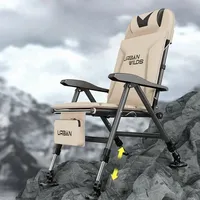 Portable Reclining Camping Chair, Ultralight Folding Fishing Chair, All-Terrain Compact Outdoor Seat for Travel, Beach, Hiking