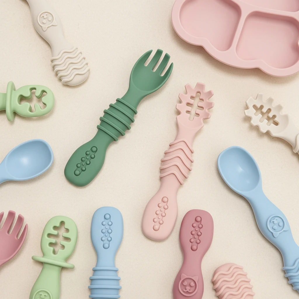 4-delige baby lepel- en vorkse - Self Feed Spoon recensie en prijs