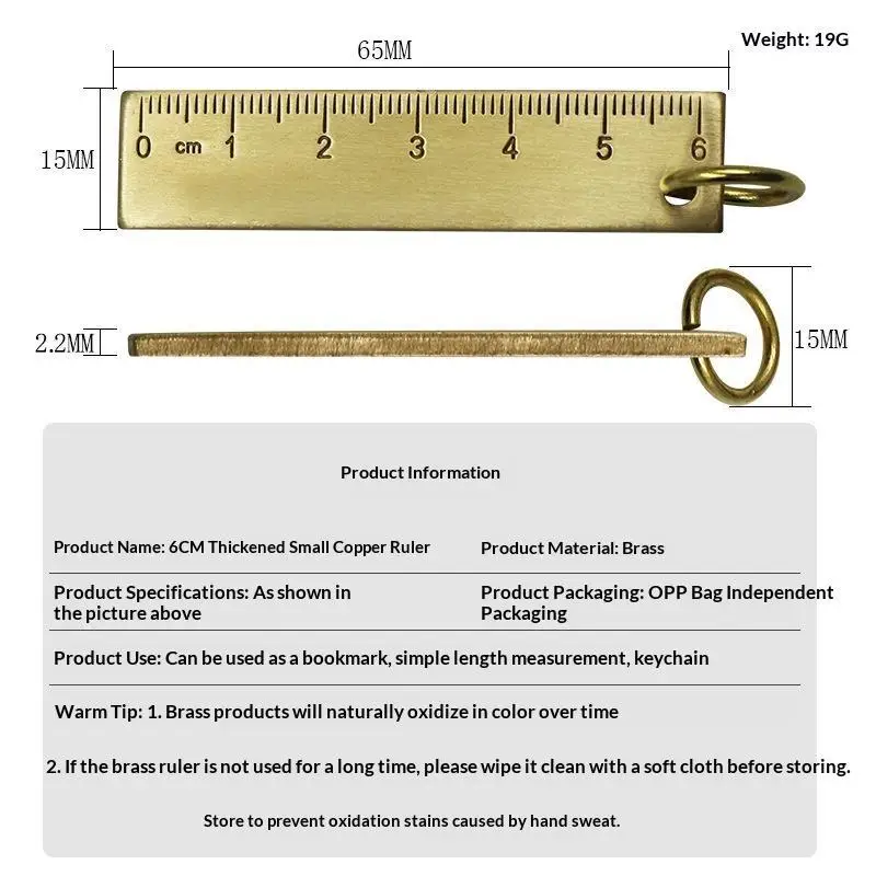 Metall-Lineal Schlüsselanhänger für Kinder und Schüler, Neuheit, koreanisches Schreibwaren- und Schulzubehör, 6 cm – Detail 2