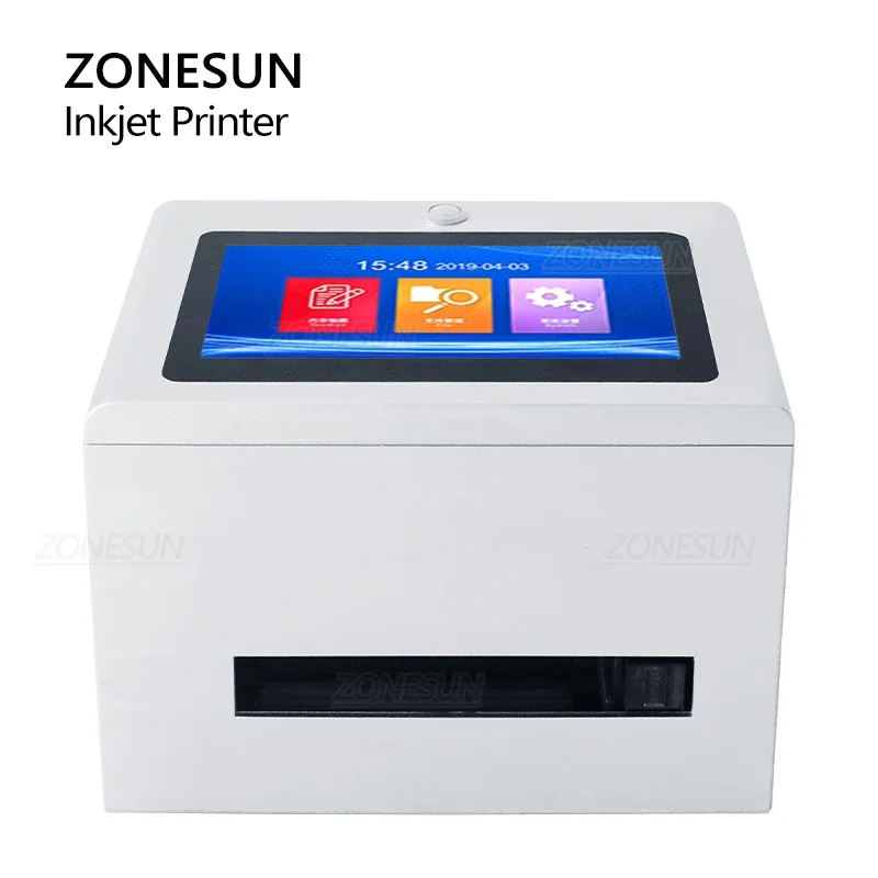 ZONESUN ZS-TIP127 โต๊ะเครื่องพิมพ์อิงค์เจ็ทแบบพกพา 12.7 มม.QR Barcode ชุดวันหมดอายุหมายเลขซีเรียลโลโก้หน้าจอสัมผัสดิจิตอล
