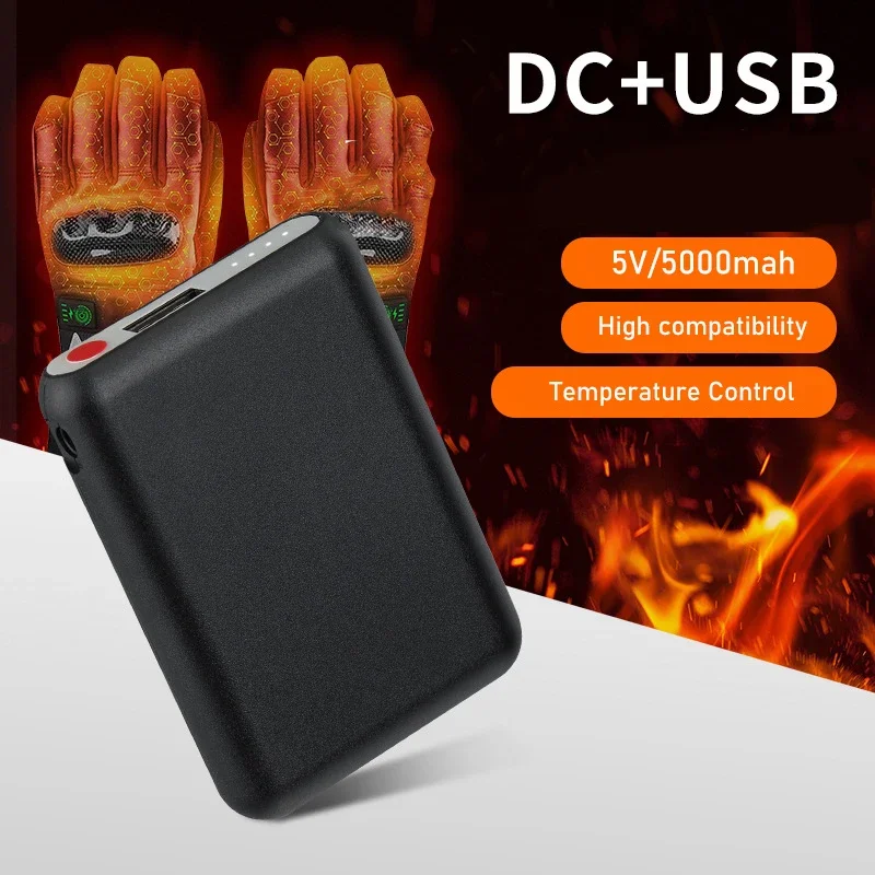 Baterías de calcetines calentadas para invierno, paquetes de baterías de polímero de litio ajustables de 5V y 5000mah para guantes cálidos, ropa,