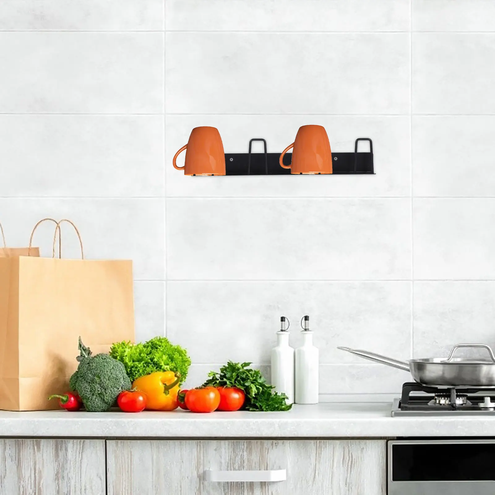

Drain Cup Holder Drying Rack Mug Wall Mounted for Cups Metal Stainless Steel Coffee Bathroom Tumblers Mugs