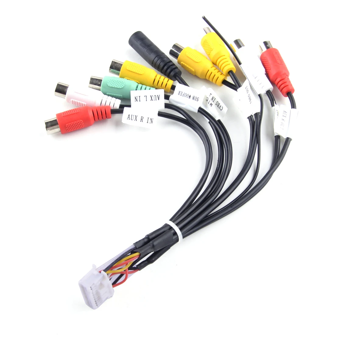 

Car Universal Stereo Radio Video Audio Aux In RCA Output Plug Wire Cable Adapter 20 Pins Black