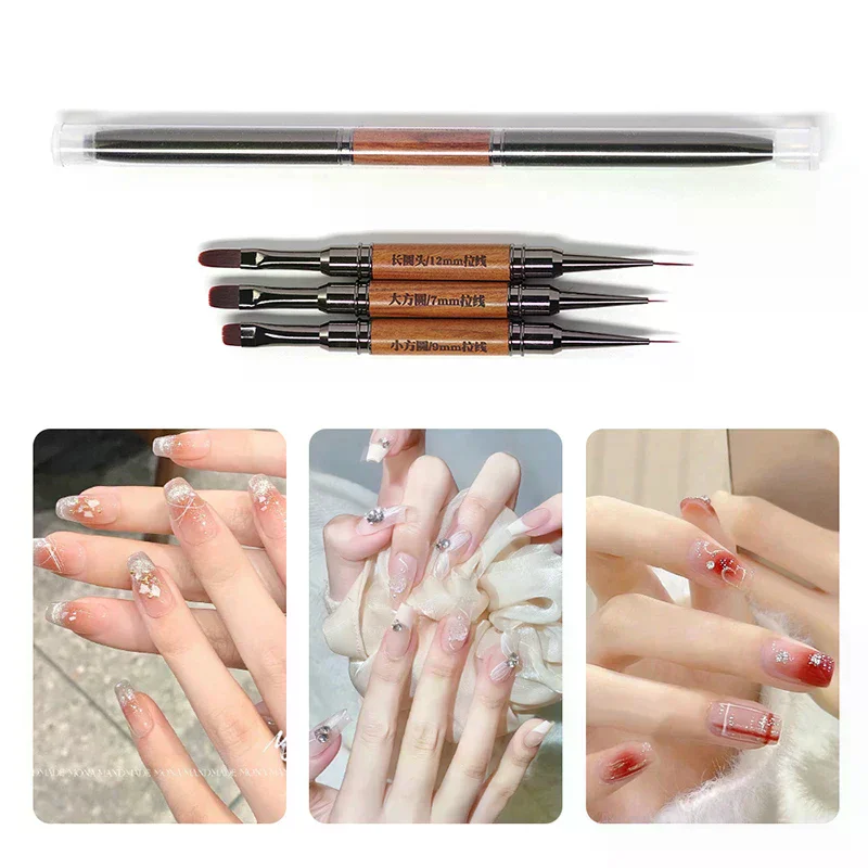 المزدوج نهاية مسمار الغراء العلاج بالضوء القلم الأشعة فوق البنفسجية فرشاة جل أظافر تركيب من الأكريليك اللوحة القلم بطانة فرشاة تمديد هلام مانيكير فرش أداة