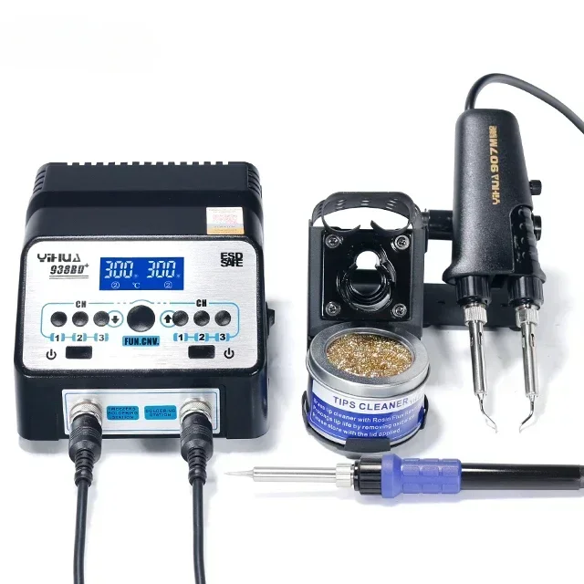 

938BD+ Upgrade Version 2in1 SMD Hot Tweezers Soldering Iron Station