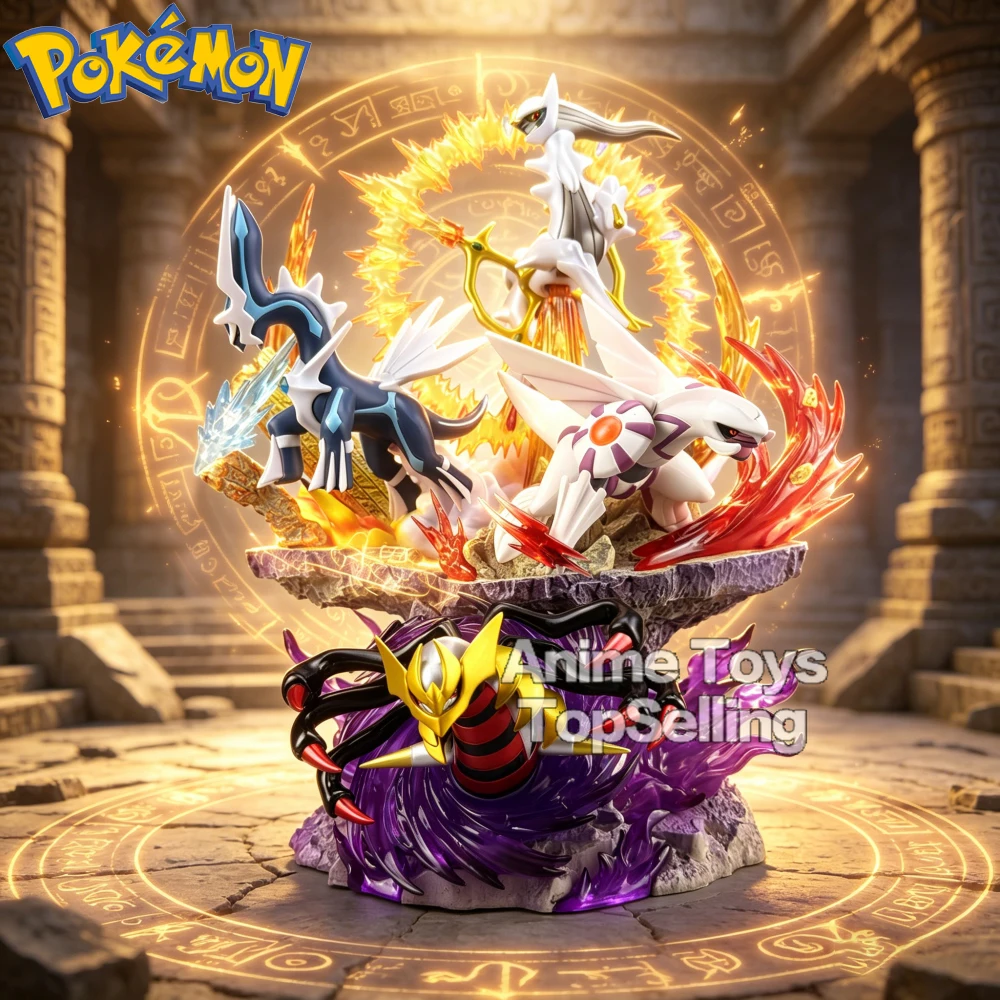 

37cm Anime Pokemon Figure Sinnoh Dialga Palkia Giratina Arceus Action Figures Pvc Statue Collection Model Toys Gifts