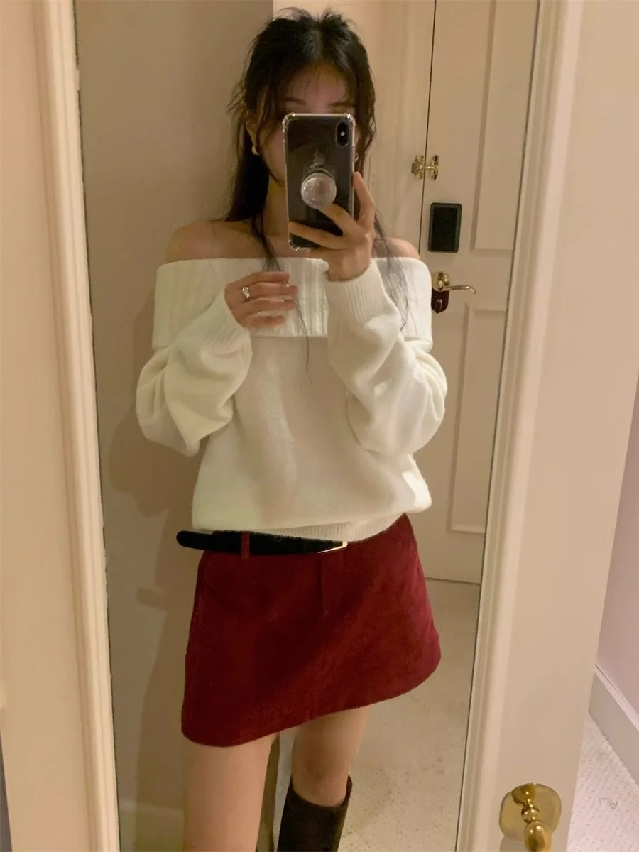 فريد من نوعه SEI Lazy Gentle Pure Desire Aosphere محبوك بكتف واحد ومتعدد الاستخدامات وأناقة قابلة للطي كورية Sle طويلة...