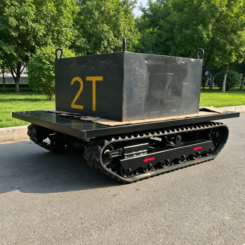 1Ton 3Ton 5Ton Heavy Duty Tracked Chassis Steel Track Undercarriage High Torque Low Ground Pressure Industrial Factory Supply