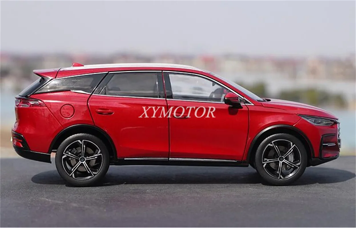 1/18 для BYD Tang DM-i 2021, электромобиль, металлическая литая под давлением металлическая модель автомобиля, детские игрушки, подарки для хобби, красные украшения, дисплей