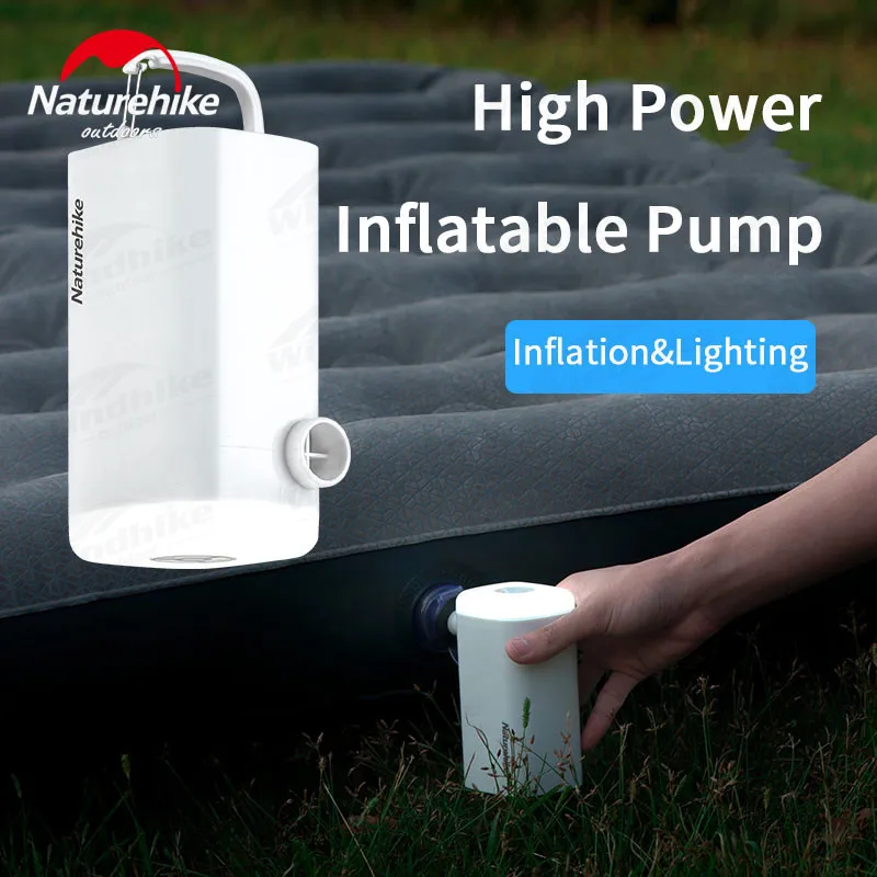 Naturehike Portable Inflatable Air Pump Outdoors Multifunction Camping Inflatable Pump Out Air Mat Pillow Camp Illumination Tool