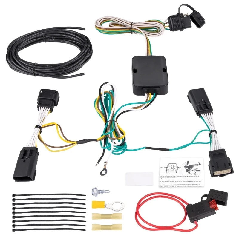 Trailer Lighting Hookup Device Wiring Harness Cable Connector 56407 Simple Setup Fit for Vehicles, Easy Installation