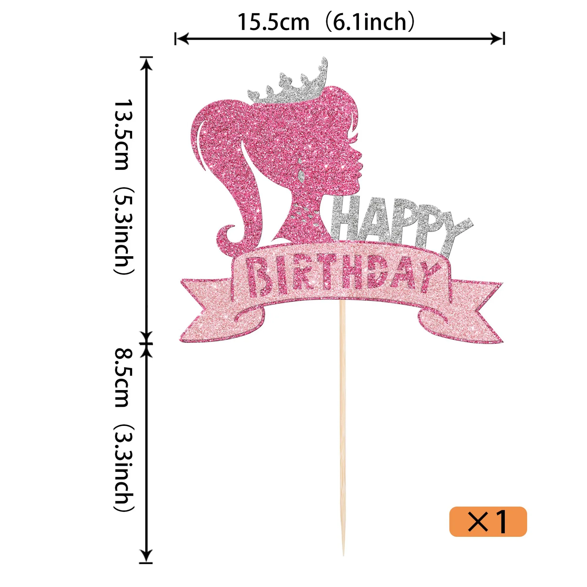 Carte d\'Insertion de Gâteau Barbie Rose pour Fille, Décoration de ixd\'Anniversaire, Fournitures de ixPréChristophe, Cadeaux pour Enfants