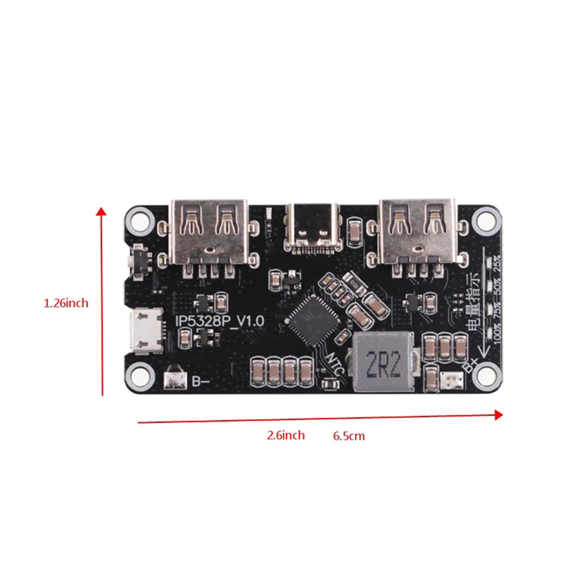 IP5328P Podwójna ładowarka USB 18650 Treasure Tpye-c 3,7 V do 5 V 9 V 12 V Step up Szybka szybka ładowarka Płytka drukowana