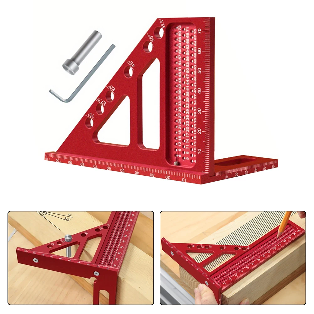 

Measurement And Marking Aluminum Bevel Triangle Tool DIY Measurement Tool Lightweight Multi-angle Ruler Angle Measuring Tool