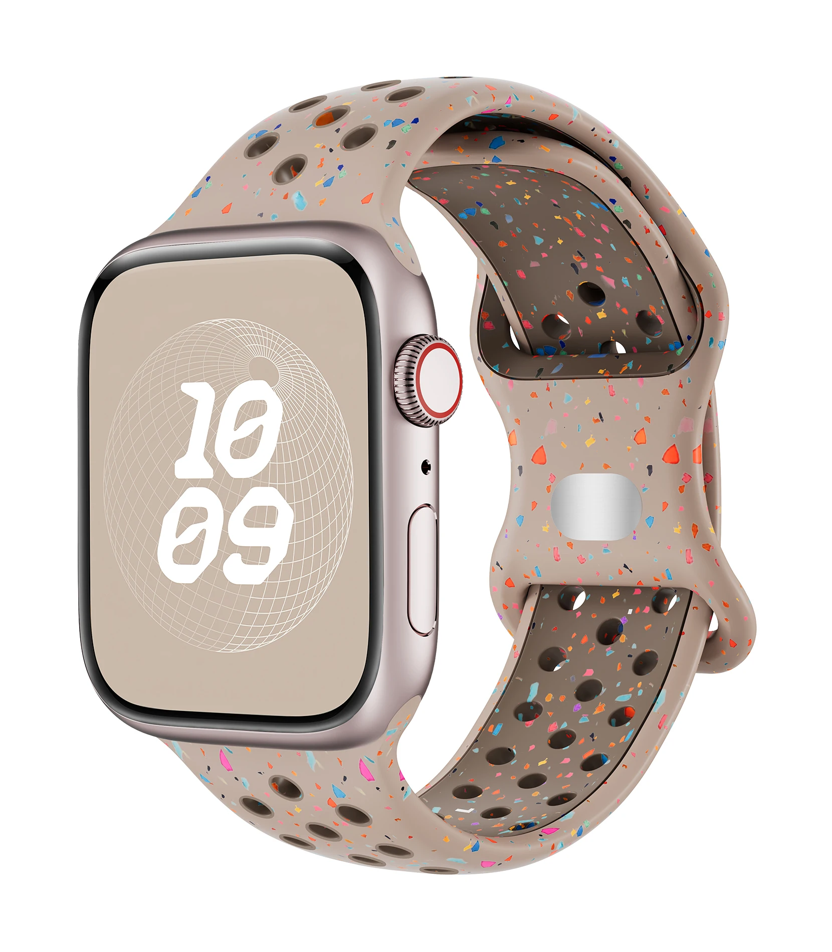 Apple Watch用スポーツシリコンストラップ,通気性,Iwatchシリーズ9,8,7,6,5,3,se ultra 2,44mm, 41mm, 45mm 44mm、38mm、49mm