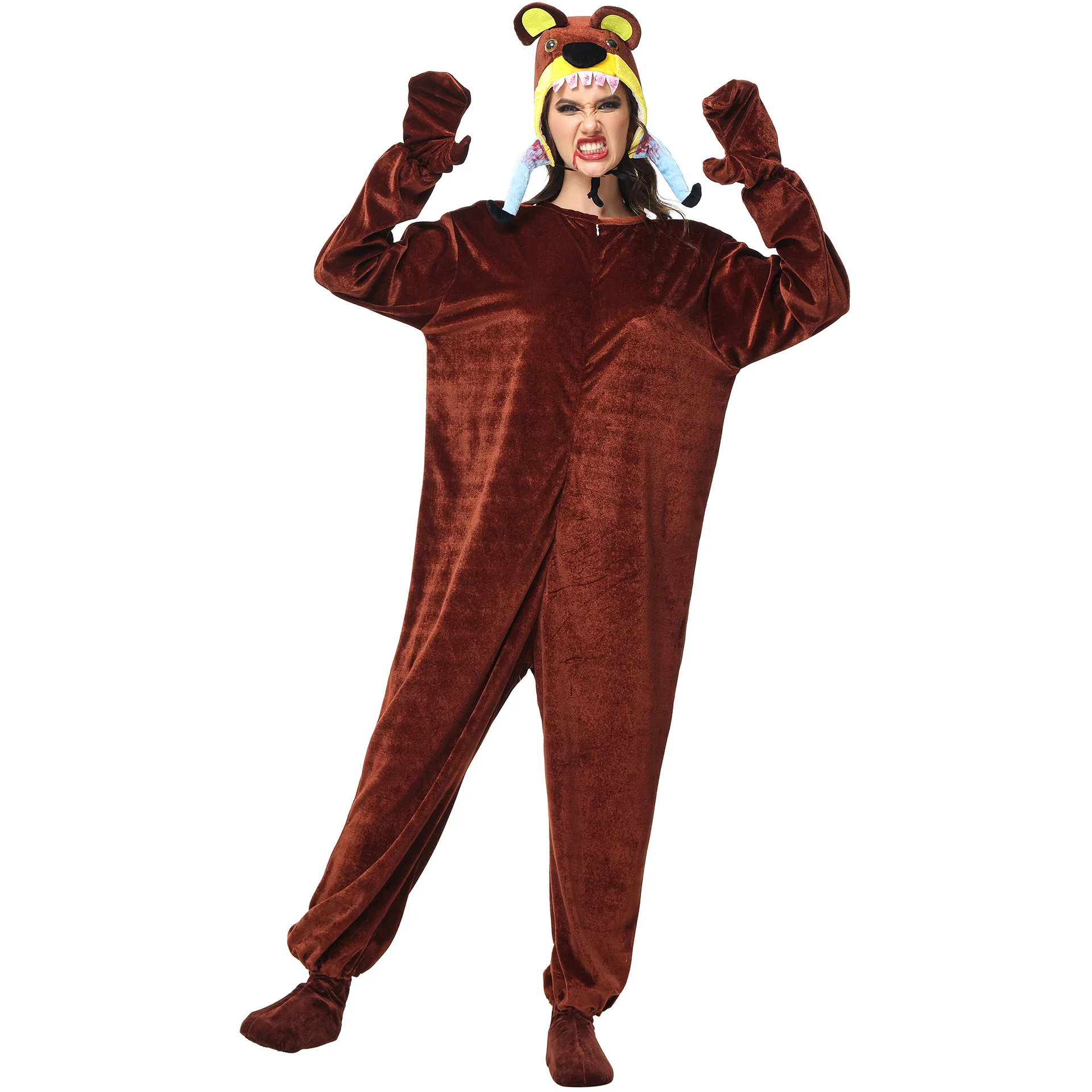 

Latest Costume Adult Cosplay Brown Bear Goat Man-eater Bear Action Costume Children's Show School Celebration Costume