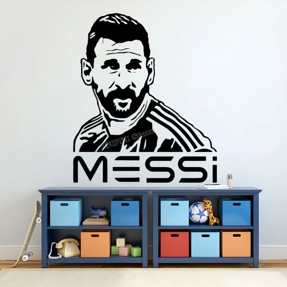 Messi Wanda uf kleber Vinyl Aufkleber Fußball Fußball Sport Wandt attoo Wohnzimmer Schlafzimmer Fitness studio Dekor Kinderzimmer Poster Spieler Geschenk s001