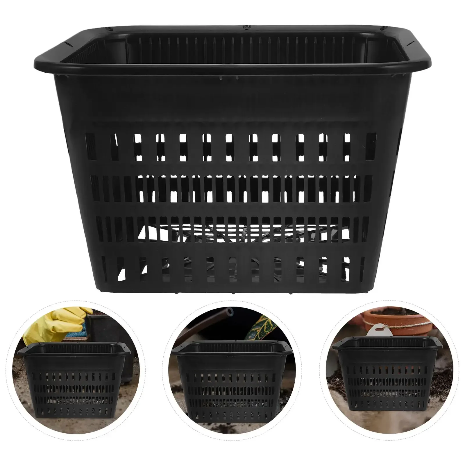 4Pcs Hydroponic Growing Basket Plant Pot Mesh Net Pots Plastic Vegetable Plant Grow Orchid Plant Pot Seed Germinate Holes Basin
