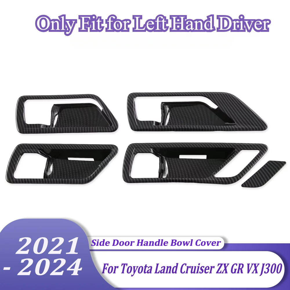 Car Accessories Inner Outer Side Door Handle Bowl Cover & Rearview Mirrors Cover for Toyota Land Cruiser ZX GR VX J300 2021-2024