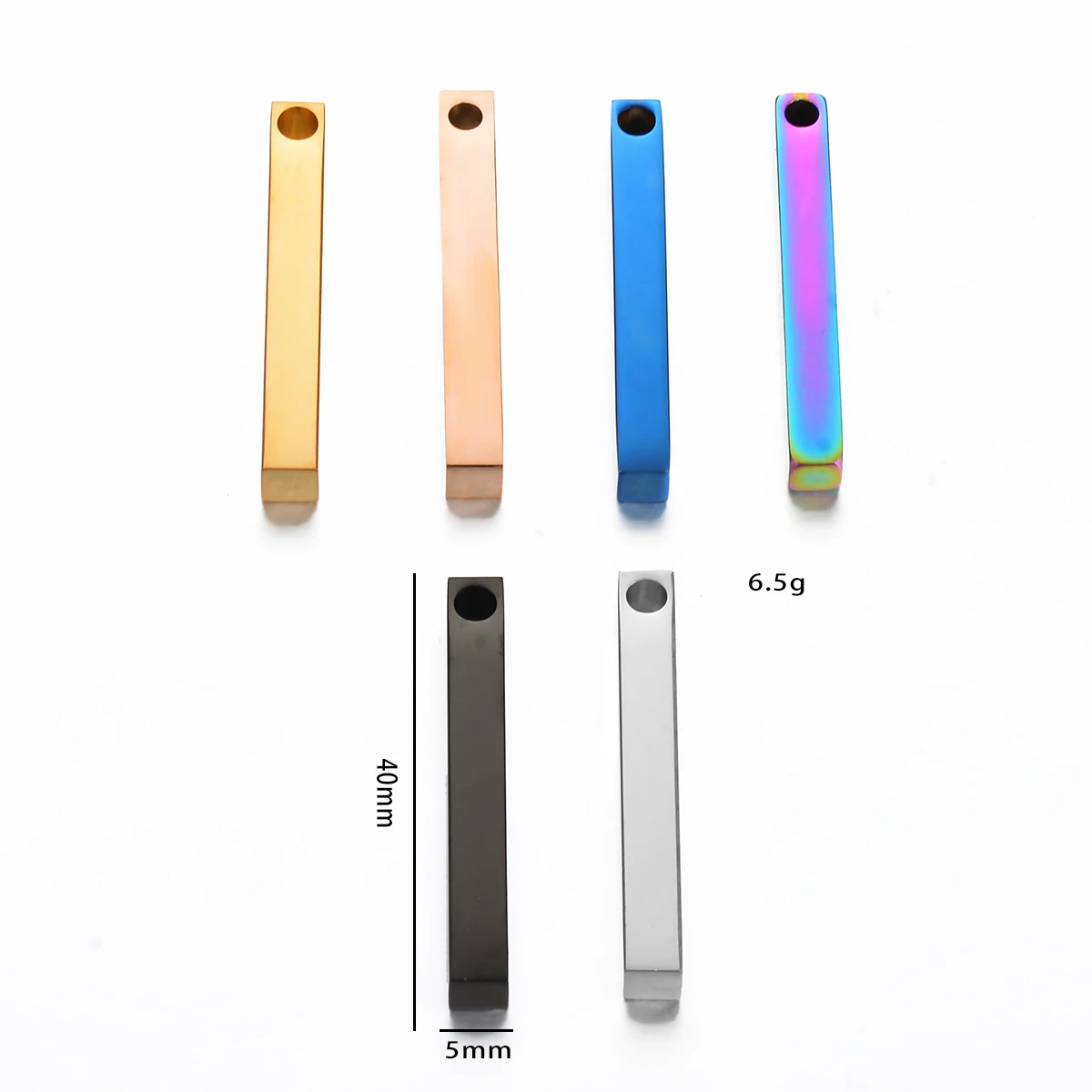 10pcs Stainless Steel ID Tags  Rectangle Dog Tags Army Tag Pendant Necklace Jewelry Findings 5 Colors Hypollergenic Dropshiping