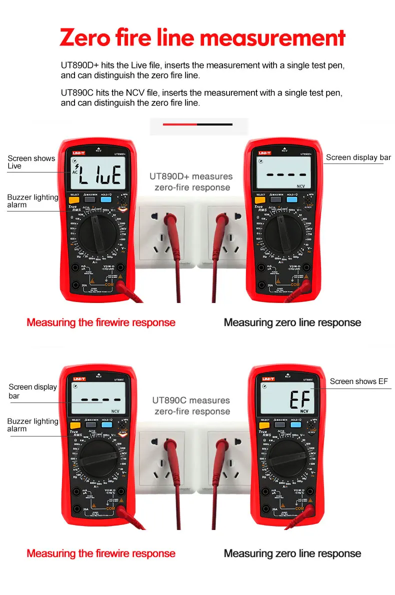 UNI T UT890C UT890D + multimetr cyfrowy 6000 zliczeń ręczna częstotliwość temperatura napięcie amperomierz AC DC DMM tester kondensatorów NCV