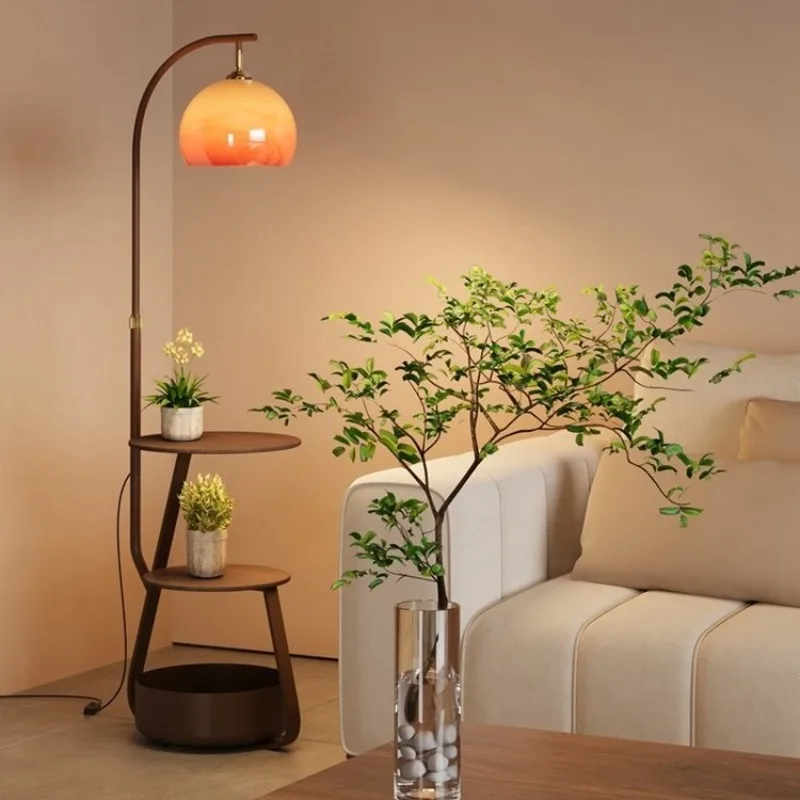 Shelf floor lamp living room sofa side coffee table vertical desk lamp bedroom bedside atmosphere grapefruit lamp
