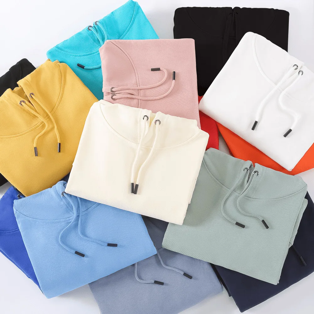 300g Heavyweight Hoodie Drop Shoulder Pocket Sweatshirt Double Layer Hood Loose Fit Student Hoodies For Boys and Girls SW-031