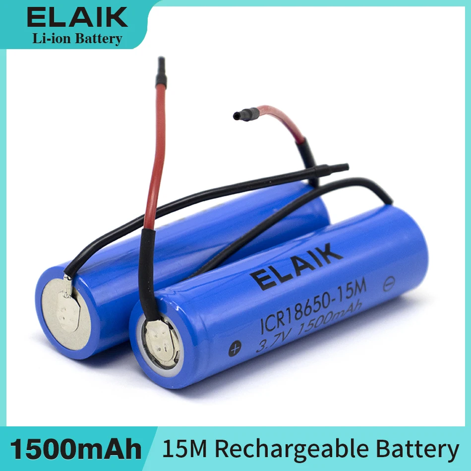 3.7V ICR18650-15M 1500mAh Energy storage rechargeable lithium battery for small flashlight battery Small fan battery DIY+Wiring