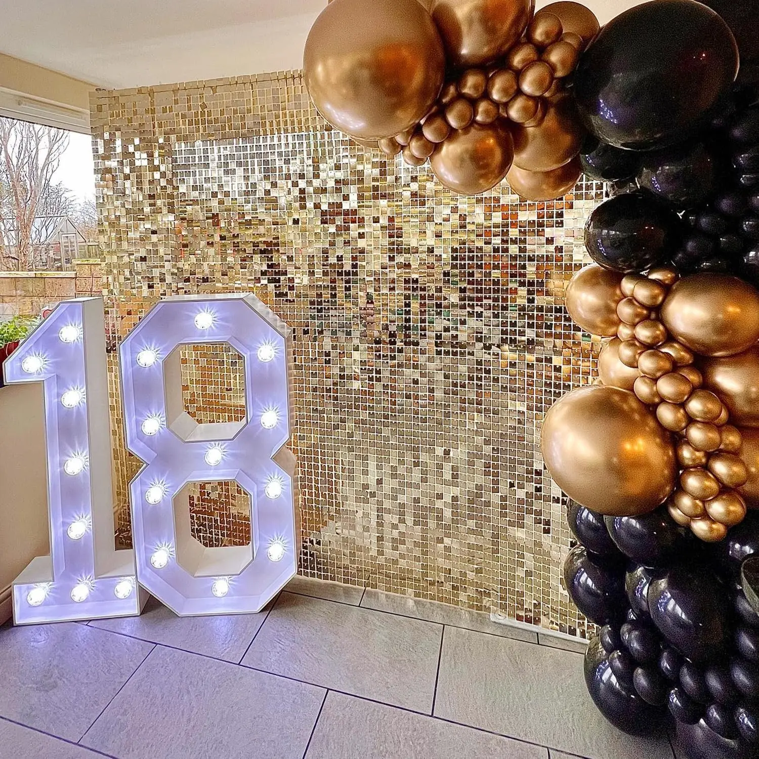 

Набор панелей с блестками розового золота - 24/30/36/49 шт. блестящий настенный фон для вечеринки, свадьбы, фотобудки