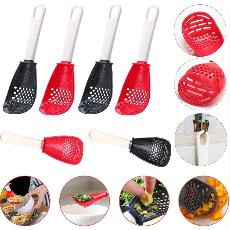 

Multifunctional Cooking Spoon Household Kitchen Strainer Scoop Heat Resistant Predatory Potato Garlic Press Kitchen Accessory