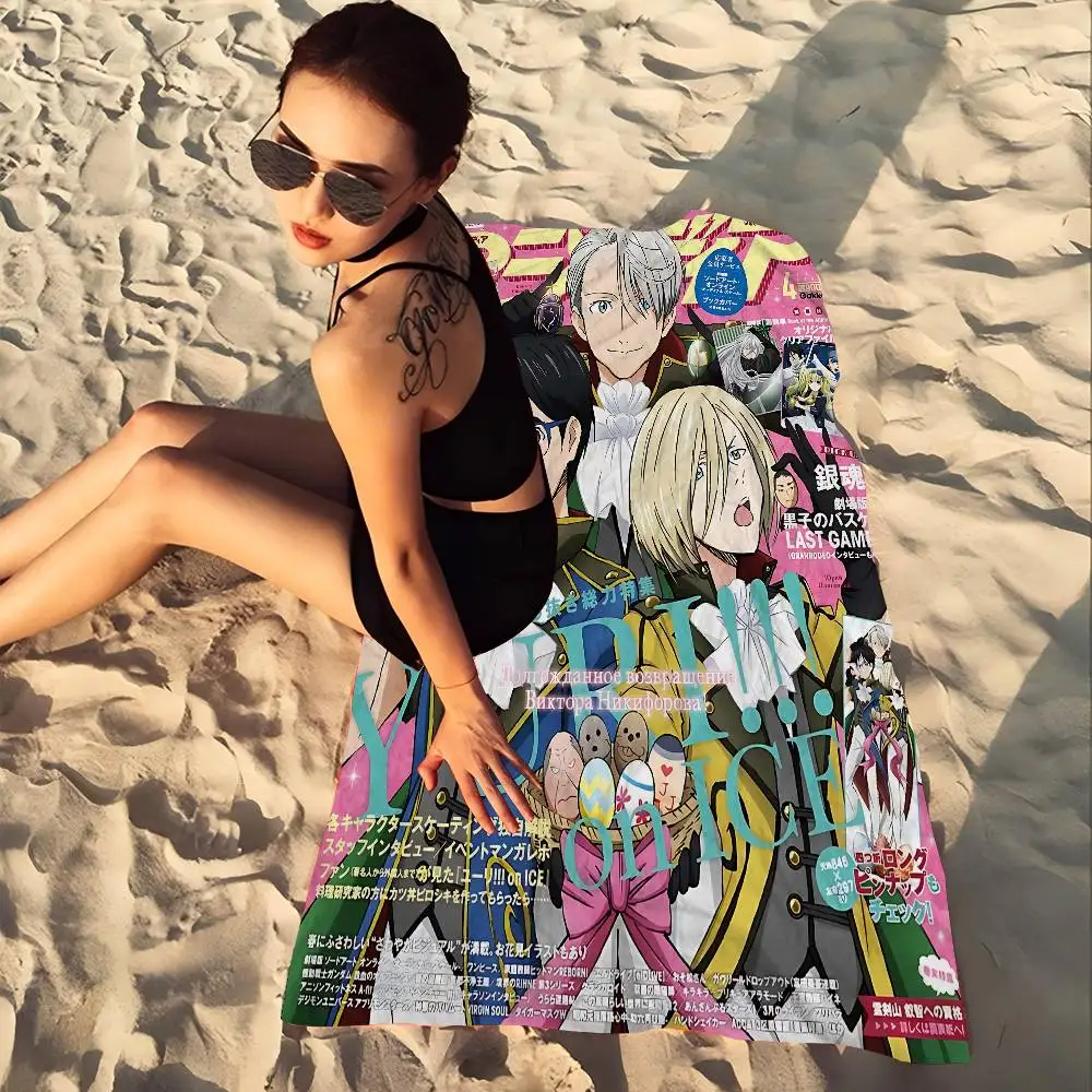 Yuri on ICE Anime Microfiber Beach Towel Absorbent Quick dry Soft Yoga Swimming Resort Mountain Climbing Towel