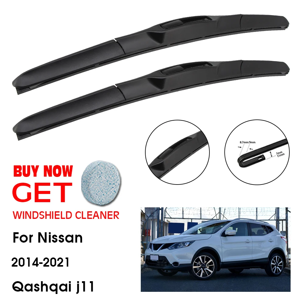 

Car Wiper Blade For Nissan Qashqai j11 26"+16" 2014-2021 Front Window Washer Windscreen Windshield Wipers Blades Accessories