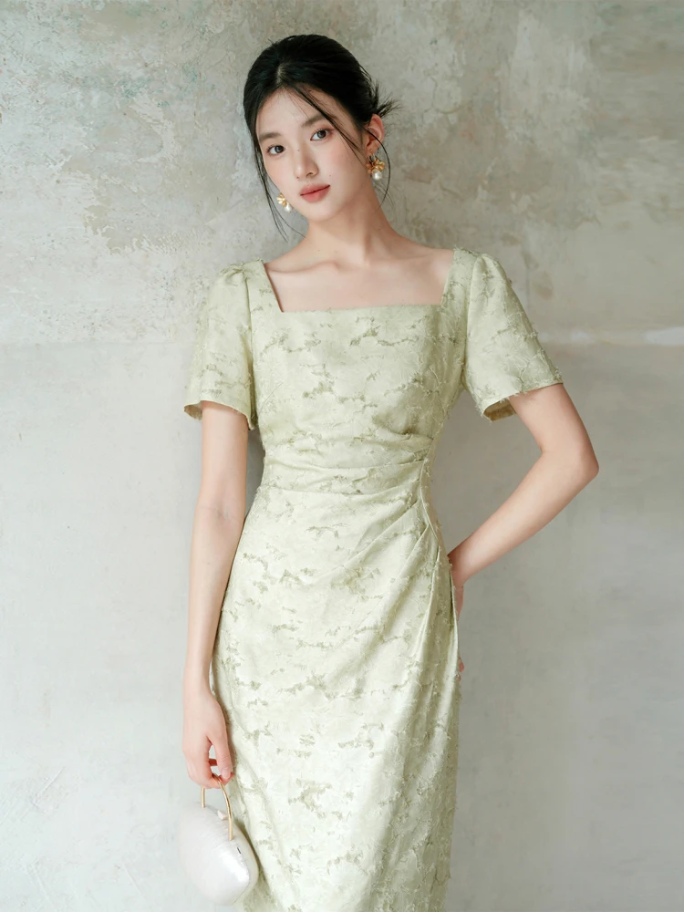 

Новое женское китайское платье-ципао с длинным рукавом, приталенное, с высокой талией, в элегантном стиле