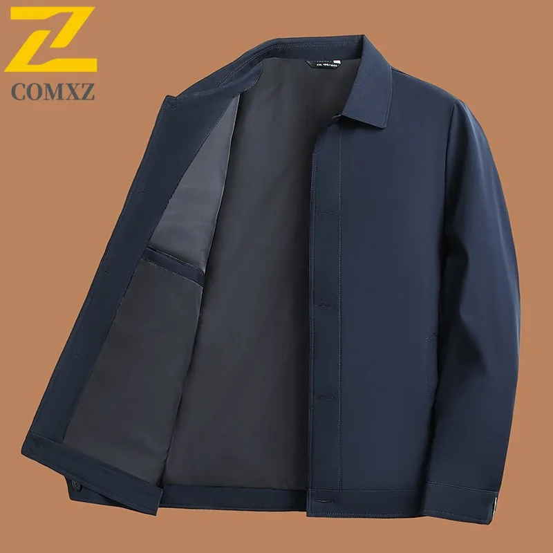سترة COMXZ للرجال 2025 سترات فاخرة للعمل في الهواء الطلق مقاومة للرياح للدراجات النارية بياقة واقفة للسفر سترة واقية خفيفة الوزن للخريف #3