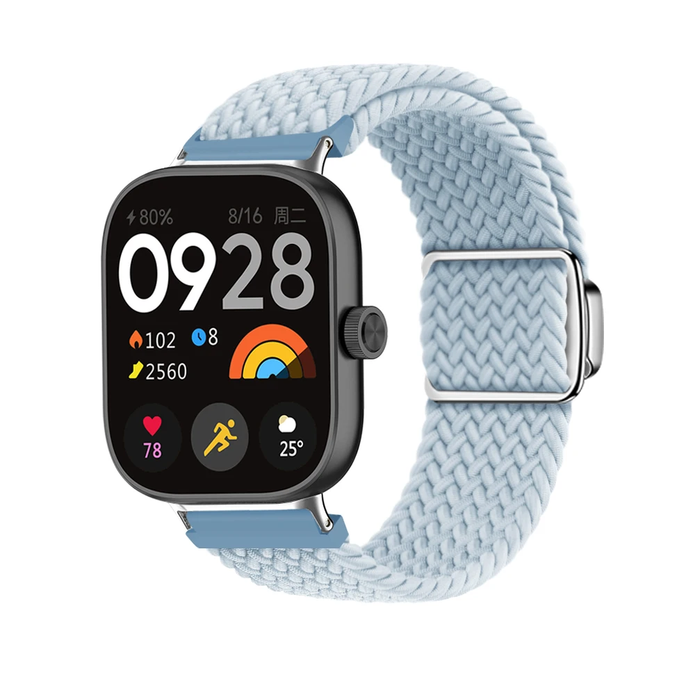 Nylon Magnetic Strap For Xiaomi Redmi Watch 4 Braided Solo Loop Replacement Bracelet Correa for Xiaomi Mi Band 8 Pro Wrist Strap