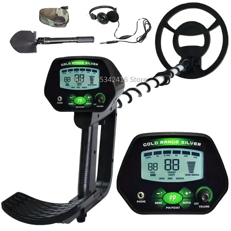 MD-4090 Gold Metal Detector With Backlit LCD Display Waterproof Coil Multi-Mode for Beach Field Gold Coin Detection Use