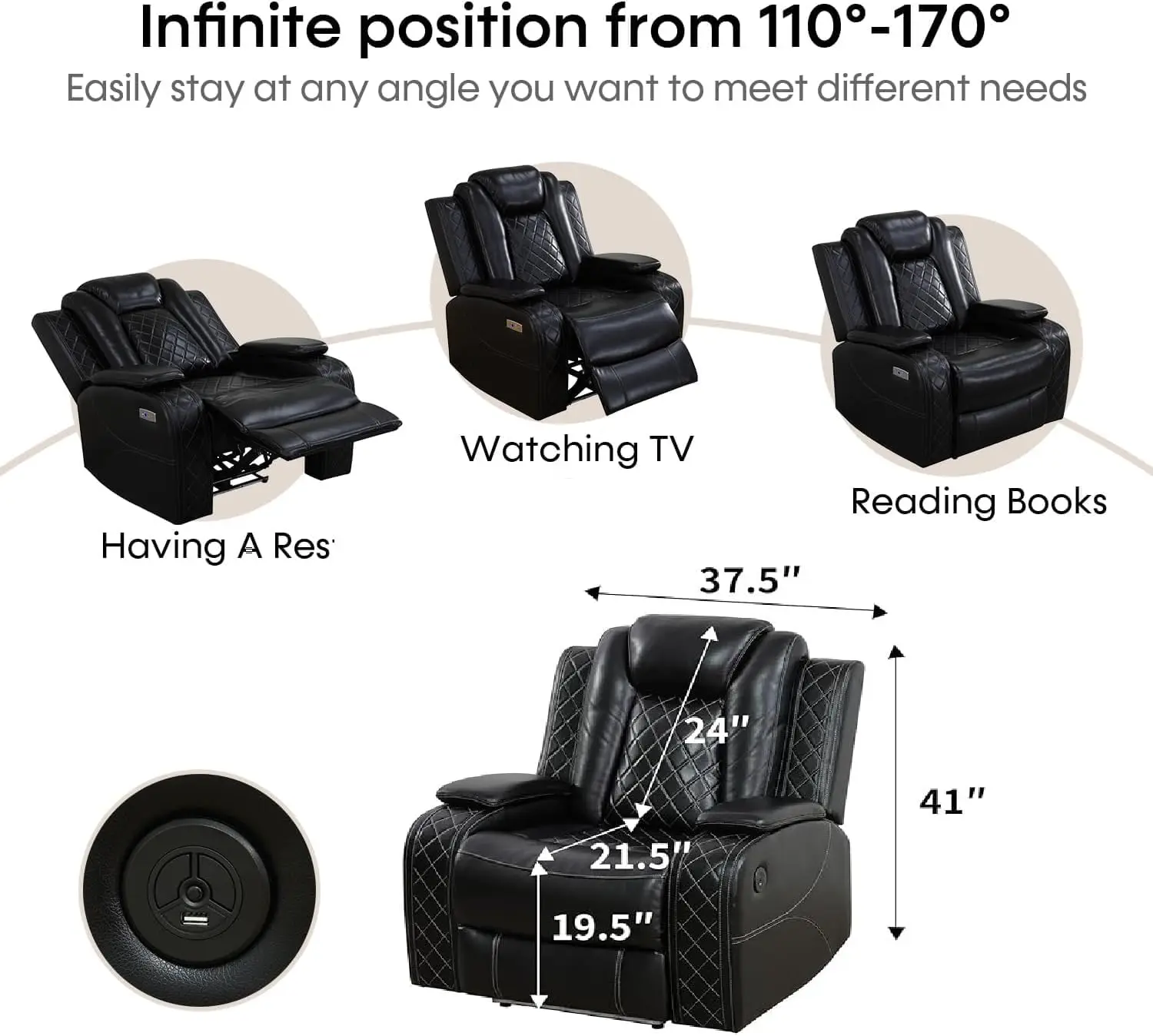 Power Reclining Sectional Sofa with LED Lighting 3