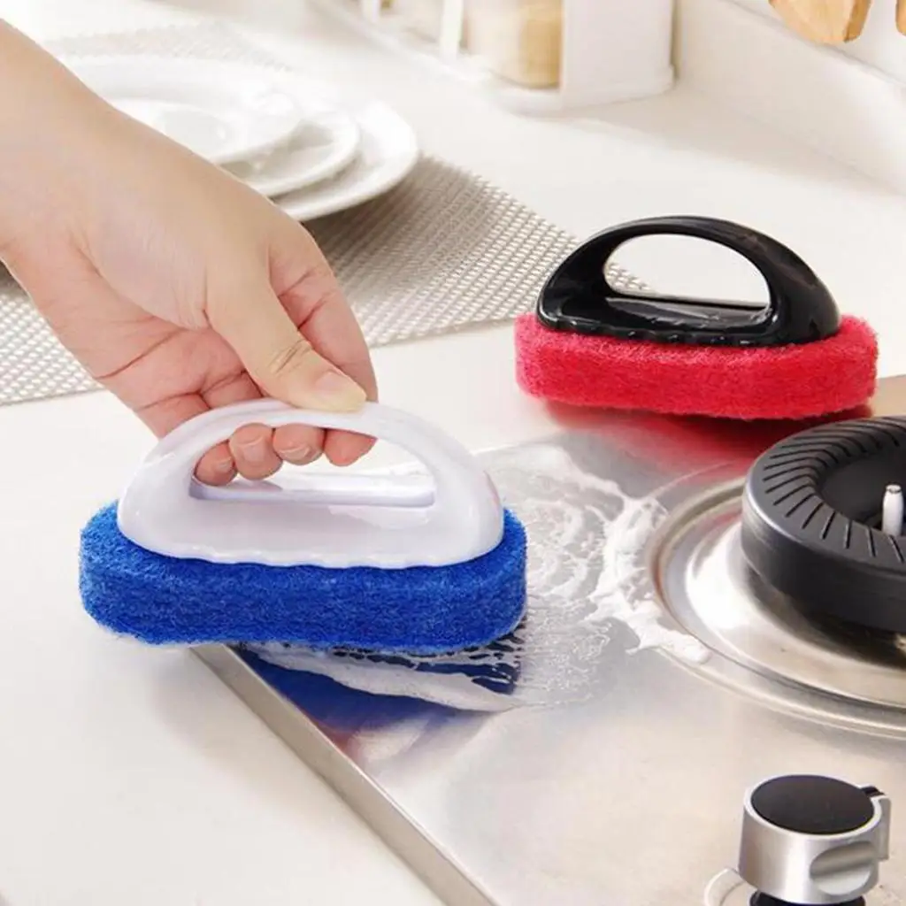 Soft Sponge Brush Clean Brush Kitchen Bathroom Cleaning Washable Reusable