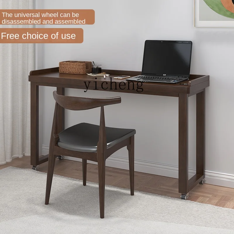 

Solid Wood Bed Table Movable Small Table Double Bed Side Desk Computer Desk Household Strip Bed Desk