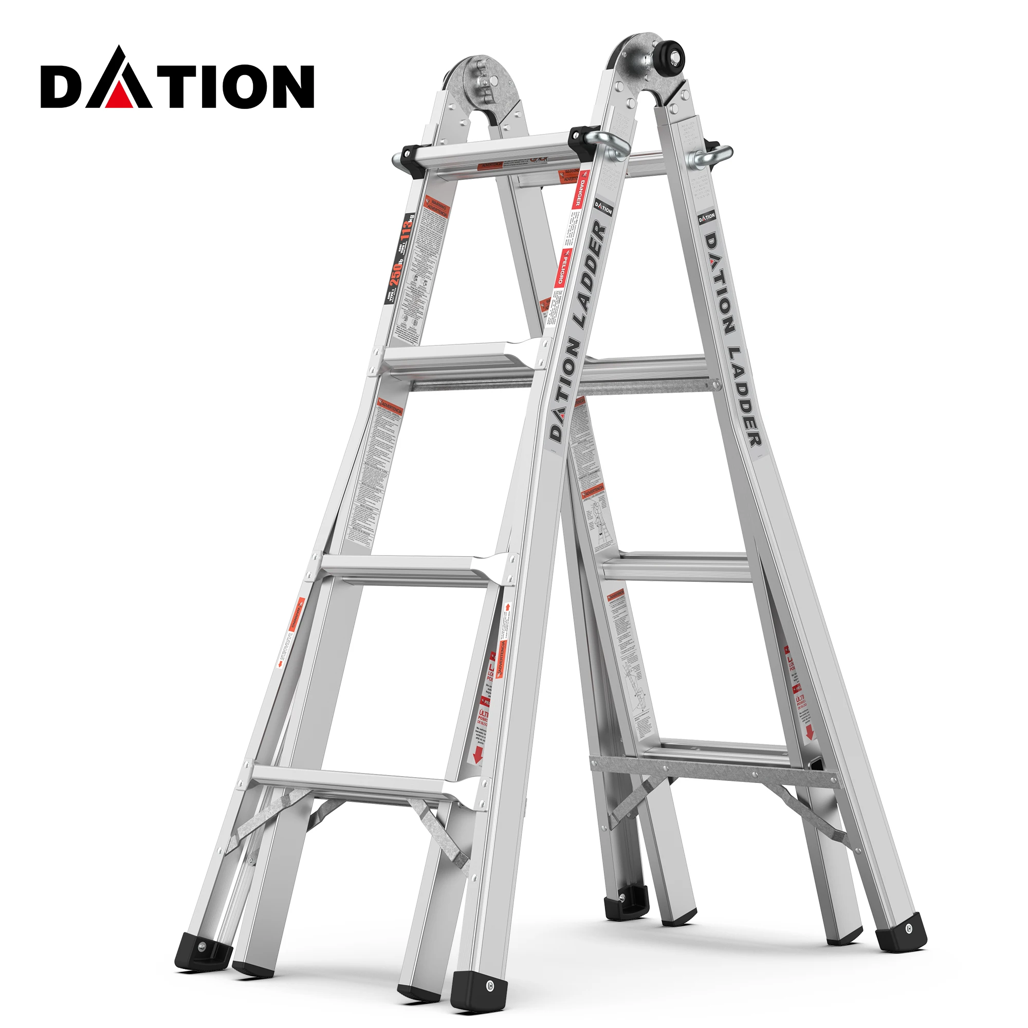 4 Step Ladder Durable Folding Aluminum Ladder Multipurpose Ladder ﻿