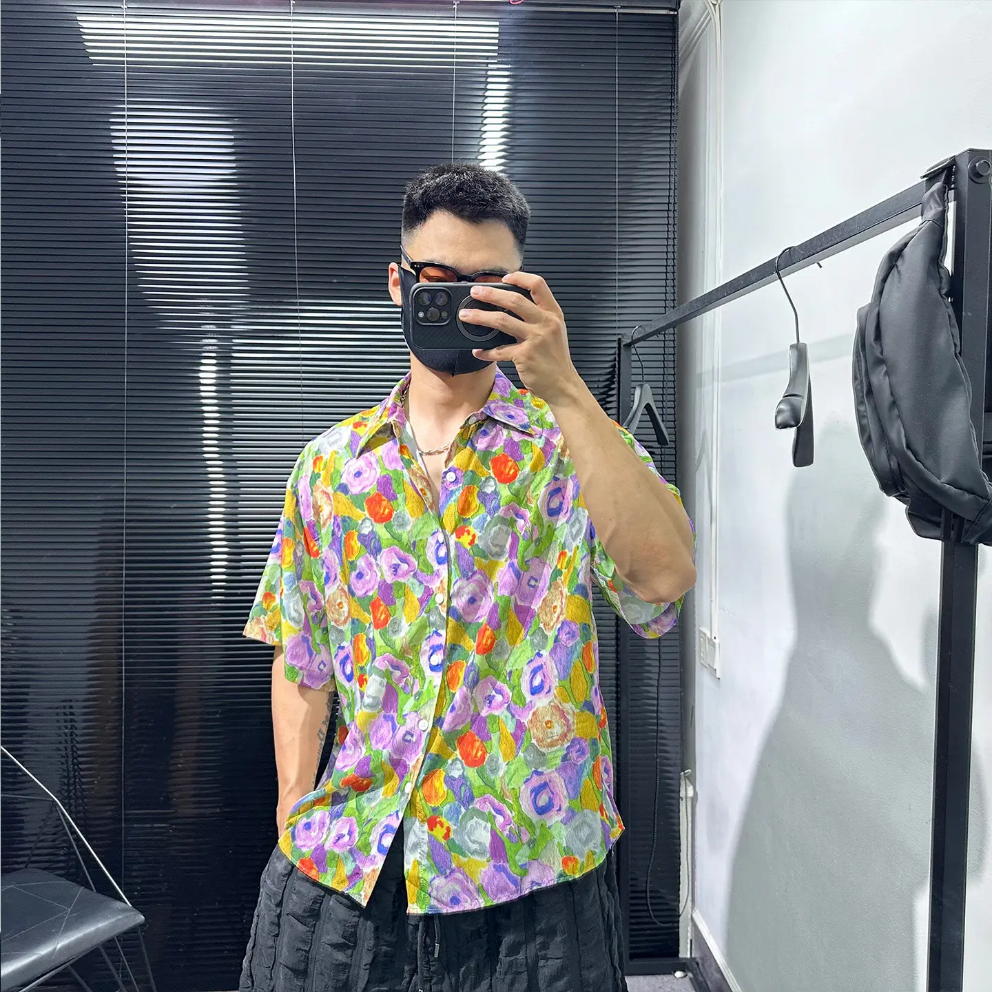 Dark Style High-Grade Oil Painting Design Short-Sleeved Shirt Men's Summer Avant-Garde Loose Leisure All-Matching Coat