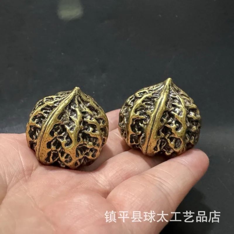 Brass Toy, Decorative Walnut, Fitness , Massage Hand Ball Elders And Seniors