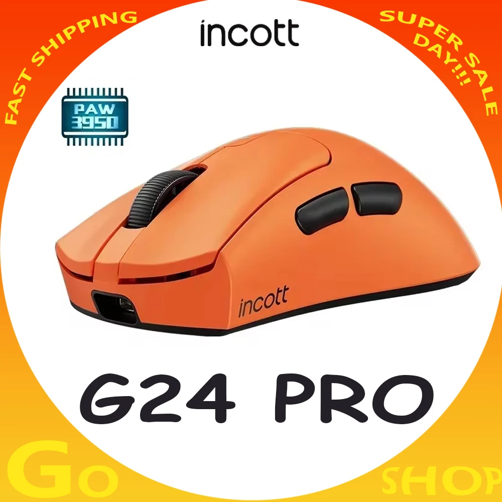 incott g24 pro 8k mouse sem fio para jogos sensor de modo duplo carregamento rapido ergonomico acessorios para ratos paw3950 em stock 01