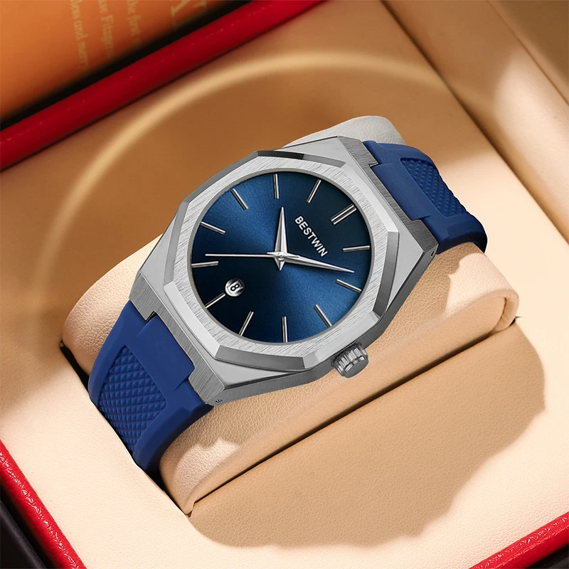 ساعة كرونوغراف رجالية رياضية عصرية مقاومة للماء من السيليكون كوارتز من أفضل العلامات التجارية الفاخرة مع التاريخ - Reloj Para Hombre 2025 #2